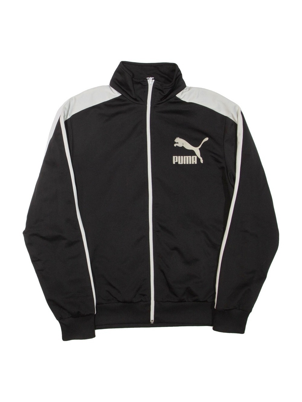 Puma Men's Black and White Zip-Up Sweater